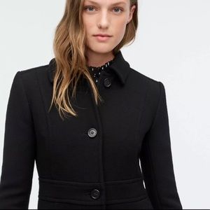 COPY - NEW JCrew Classic Lady Day Coat in Double Cloth Wool - Black - Size 0 - …